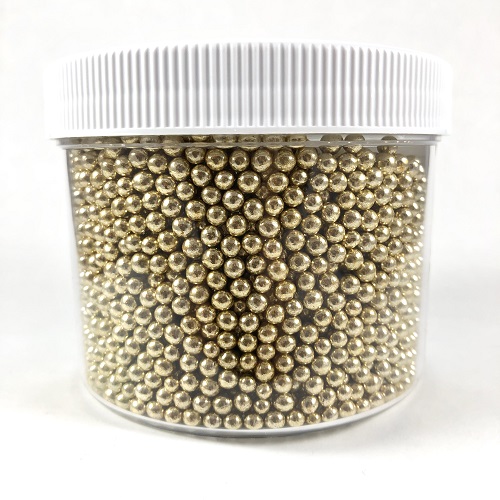 Dragee Gold 4mm - 250 Gram Jar by Confectioners Choice