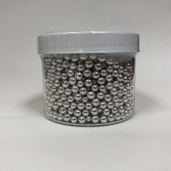 Dragee Silver 6mm - 250 Gram Jar by Confectioners Choice